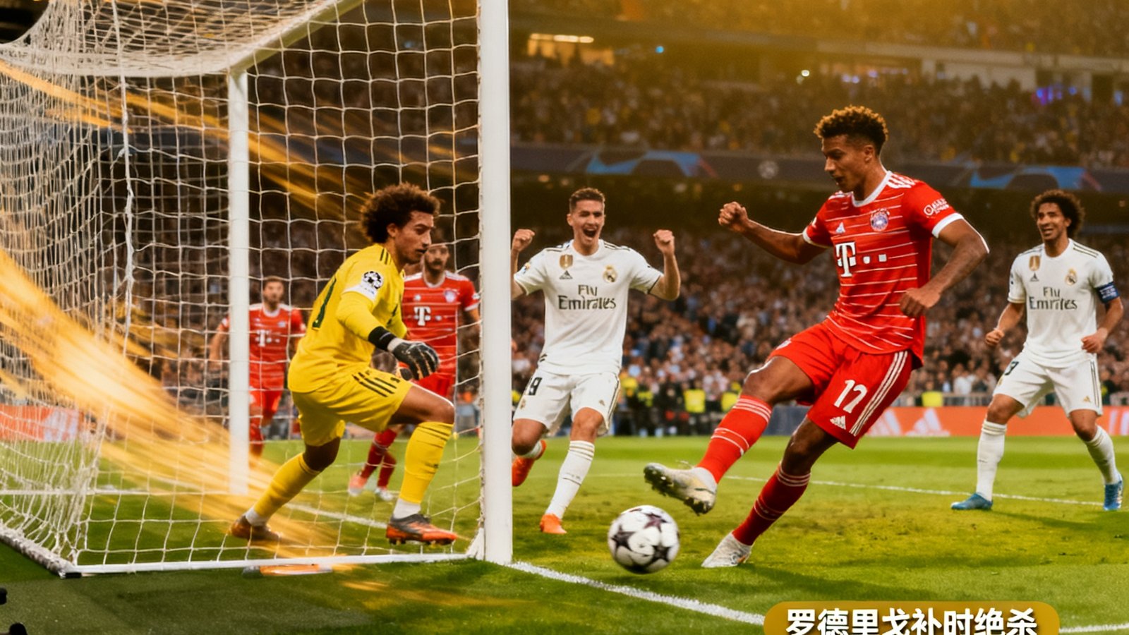 欧冠皇马3-2逆转拜仁集锦，罗德里戈补时绝杀
